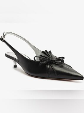 Schutz Zane Black Leather Kitten Heel Size 10